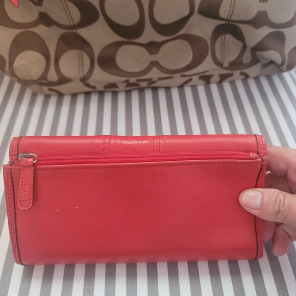 Coach Signature Orange Purse & Wallet Set - Picture 3 of 6